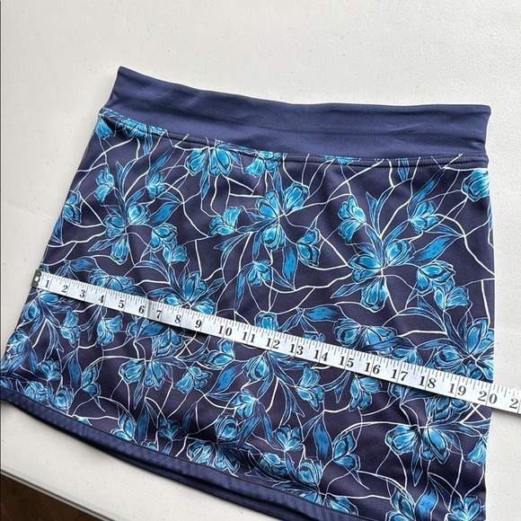 PGA Tour Floral Navy Athletic Skort Mini Skirt A-Line Golf Tennis Running - Picture 10 of 14